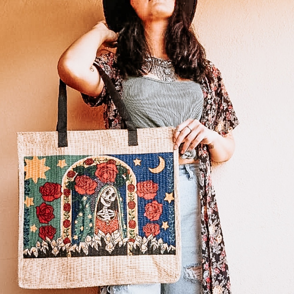 Day of the Dead 💀🥀 Boho tote
